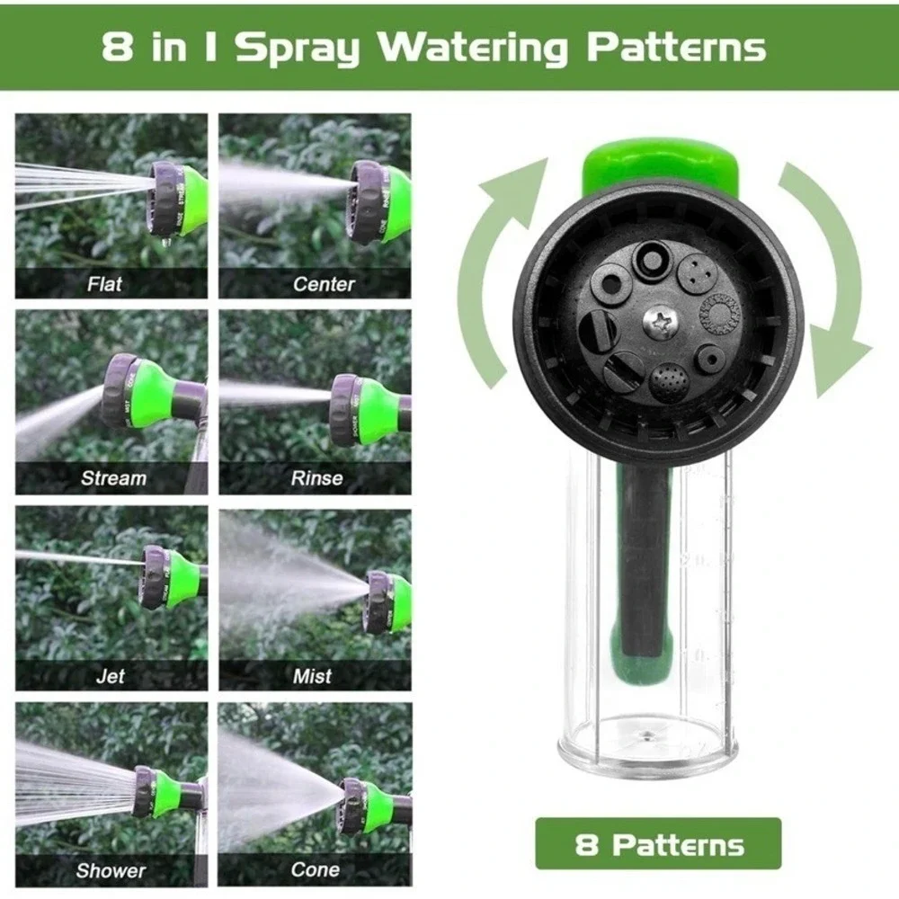8 in 1 Multifunctional Foam Soap Sprayer Garden Hose Nozzle Car Pet Wash Open Bx